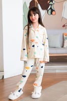 بجامه بناتي جيب على الصدر برسمات سحاب 542047