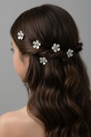 10 قطعة/ إكسسوارات شعر على شكل زهور لؤلؤية أنيقة ب...