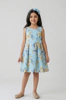 طوق بنات اخضر بورود كبيره T-015