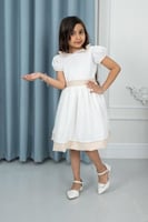 فستان سهرة بناتي ابيض S01084