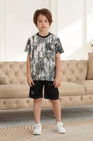 تيشيرت ولادي رمادي و ابيض 4135