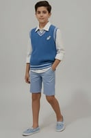 شورت أولادي أزرق فاتح بقصة مريحة -4192