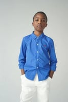 قميص ولادي ازرق اكمام طويله 2970