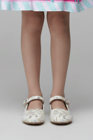 حذاء بناتي بنقشة الأزهار مع حزام تثبيت S-002