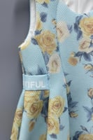 فستان بناتي ازرق ورد ذهبي 7279