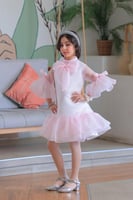 فستان بناتي وردي سهرات S01156