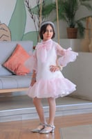 فستان بناتي وردي سهرات S01156