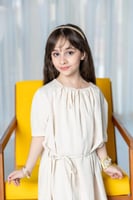 فستان اطفال بيج اكمام قصيره 2840