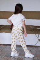 بنطلون بناتي ابيض فيس ايموجي 2954