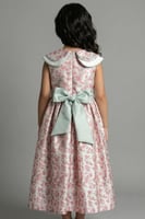 فستان سهرة بناتي فاخر بنقوش الزهور وربطة S01272