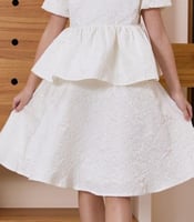 تنورة بناتي ابيض مشجر7146-