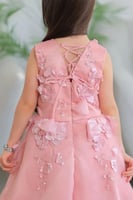 فستان بناتي وردي سهرات S01047