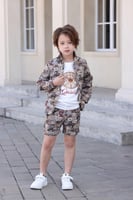 تيشيرت ولادي ابيض مع جاكت دب 4115