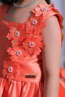 فستان بناتي سهرات برتقالي S01187