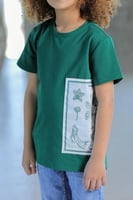 تي شيرت ولادي اخضر رسمات على الجانب 2863