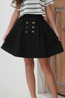 تنورة بناتي كلوش اسود قصير 7130