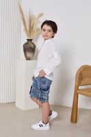 قميص ولادي ابيض اكمام طويل 4143