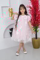 فستان وردي مورد s01142