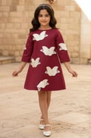 فستان بناتي عودي فراشات|S01215