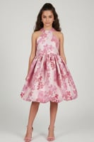 فستان سهرة بناتي زهري بلمسات عصرية S01273