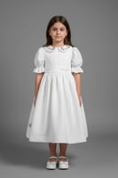 فستان سهرة بناتي أبيض ملكي S01278