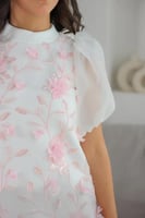 فستان سهرة ابيض مشجر S0977