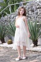 فستان بناتي سكري علاقي بفصوص 7209