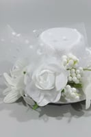 قبعة فرنسية للبنات مزينة بزهور وشبك تول ناعم 02735...