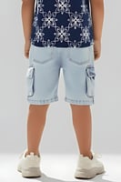 شورت أولادي جينز فاتح بجيوب جانبية -4190