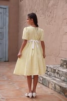 فستان بناتي مقلم نص كم 7036