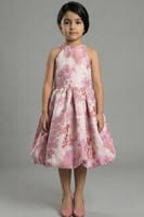 فستان سهرة بناتي زهري بلمسات عصرية S01273