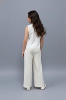 بلوزة بناتي سكري كت مزينة بورد 7294