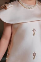 فستان بناتي سهرات بيج فصوص S01132