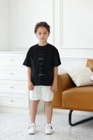 تيشيرت ولادي اسود نص كم 4122