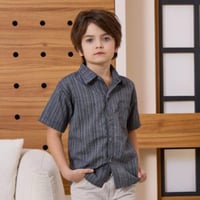 قميص مقلم رصاصي 4016