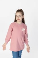 بلوفر اطفال طويل شتوي بلون وردي 2369-9