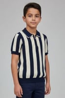 تيشيرت ولادي مقلم كحلي وسكري 4186