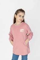 بلوفر اطفال طويل شتوي بلون وردي 2369-9