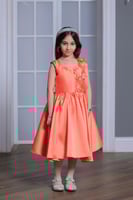 فستان بناتي سهرات برتقالي S01187