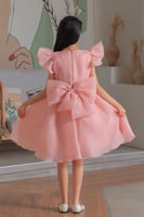 فستان بناتي سهرة وردي اورجينزا s01038