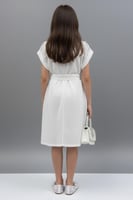 فستان بناتي ابيض بقصه ناعمة 7185