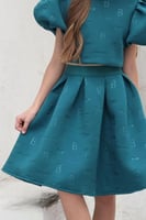 تنورة بناتي بطن اخضر كلوش 7215-