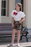 شورت بناتي قصير مشجر 7113