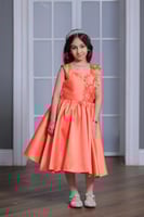 فستان بناتي سهرات برتقالي S01187