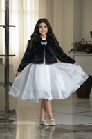 جاكت فرو بناتي شتوي كحلي 18J-DB