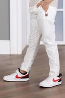 بنطلون اطفال ابيض مخطط 2729