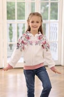 جاكيت بناتي ابيض مورد 3044