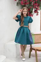 بلوزة بناتي بطن باكمام منفوشة 7215