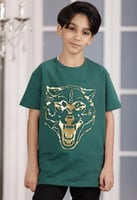 تي شيرت ولادي اخضر صورة اسد 2921