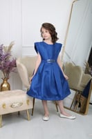 فستان بناتي نيلي كت بطول ميدي - للأعمار من 2 إلى 1...